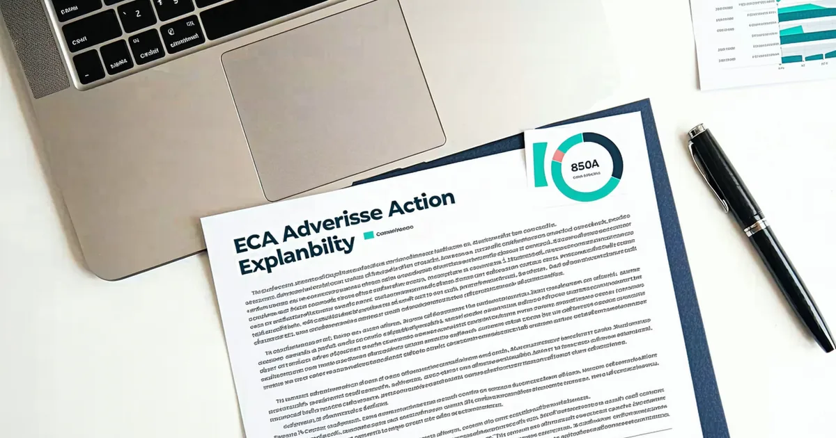 ECOA explainability gap — adverse action notice documentation on a desk